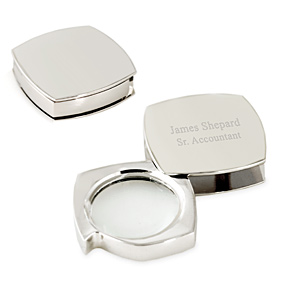 Personalized Silver Square Magnifier