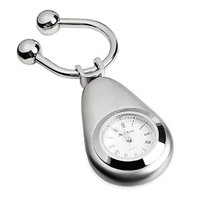 unknown Silver Horseshoe Clock Keychain