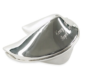 Silver Engraved Fortune Cookie
