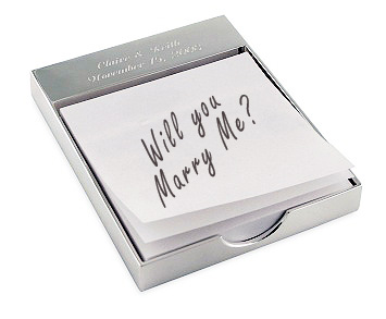 Engraved Silver Notepad Holder