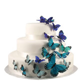 Hand Painted Something Blue Butterfly Cake Decoration