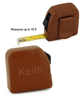 unknown 10'Ft. Square Brown Leather Tape Measure