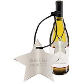 Personalized Silver Star Wine Bottle Tag