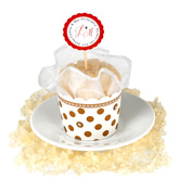 Chic Polka Dot Rhinestones Organza Cupcake Cup Bath Salts Favor