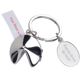 unknown Silver Fortune Cookie Keychain