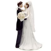 Hand Painted Jewish Bride & Groom Porcelain Cake Topper