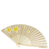 Tropical Plumeria Asian Bamboo Fan