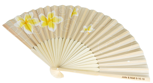 Tropical Plumeria Asian Bamboo Fan*