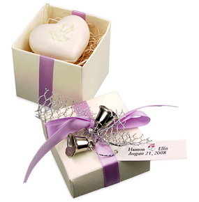 Twin Wedding Bells Heart Soap Favor Box*