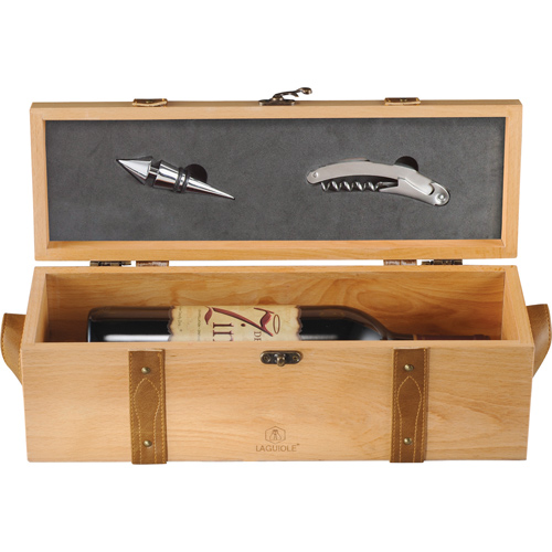 unknown Laguiole Vintage Wine Keepsake Box with Bottle Stopper + Corkscrew*