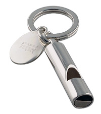 unknown Whistle Keychain With Engraved Tag