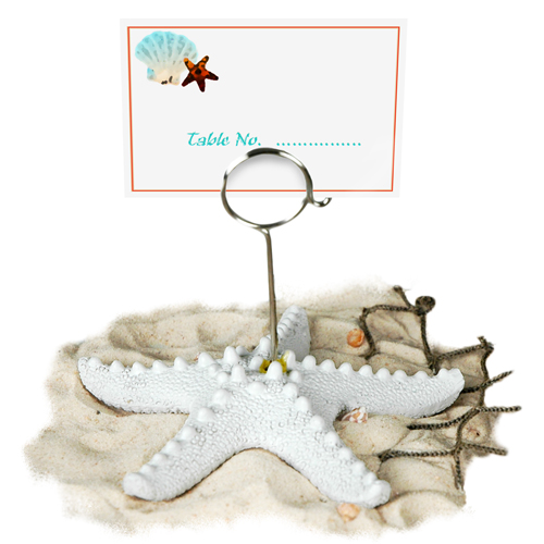 unknown White Beach Starfish Place Card Holder