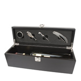 Black Wine Box with 4 Piece Wine Set