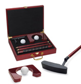 Executive Putter Wood Grain Golf Box Set
