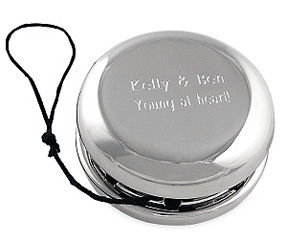 unknown Engraved Silver Plated Yo-Yo