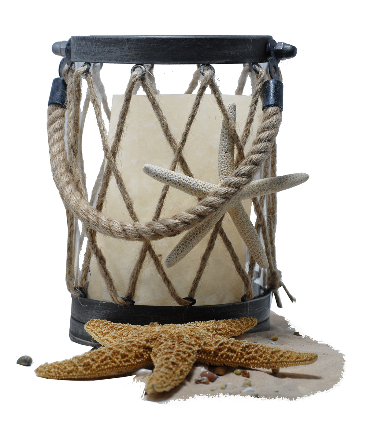 Vintage Zinc Twine Rope Nautical Lantern