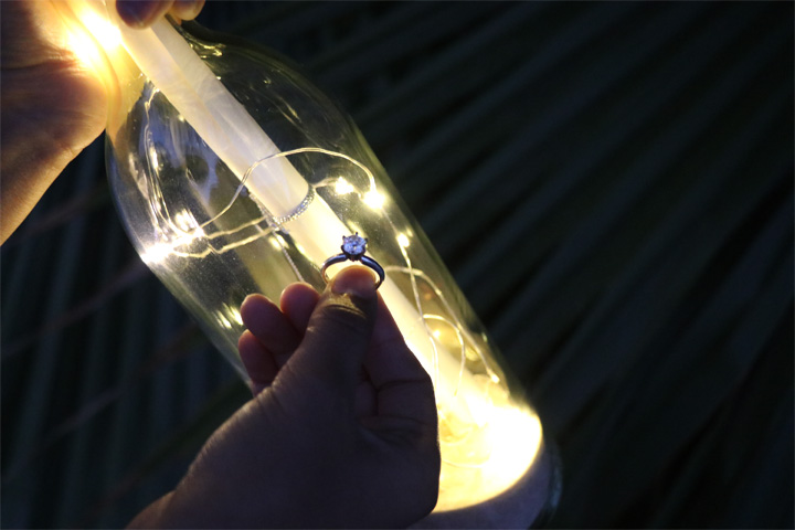 Message In A Wine Bottle with LED Light