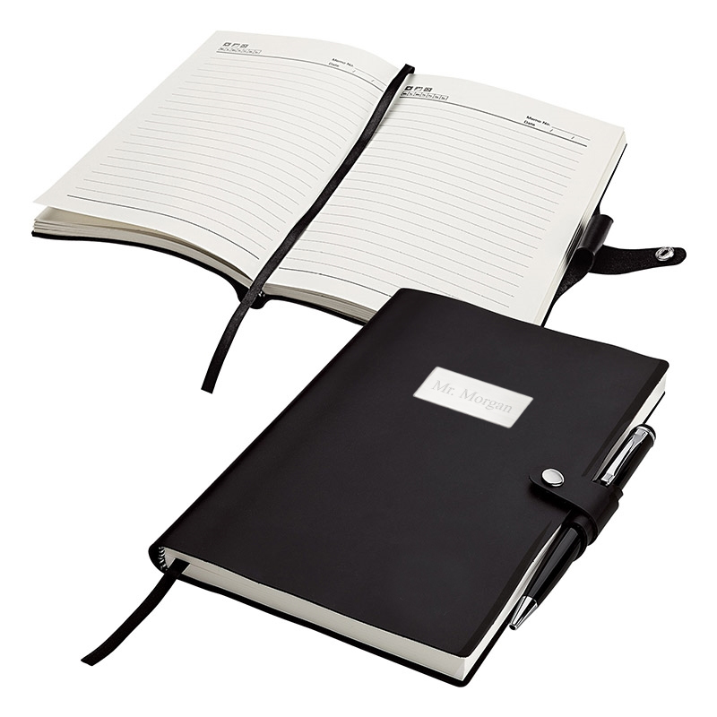 Black Executive Snap Closure Journal & Office Pen