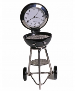 Custom Mini Black BBQ Charcoal Grill Table Clock