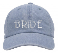 Custom Blue Denim Rhinestones Baseball Sports Cap Adjustable Buckle