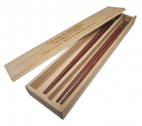 2-Sets Engraved Chinese Wood Chopsticks Pairs (Optional Double Chopsticks Box)