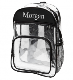 Multiple Compartment Transparent Backpack w/ Side Mesh Bottle Holder