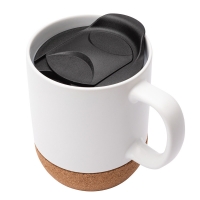 14 oz Spill-Proof Ceramic Coffee Mug with Anti-Slip Cork Base