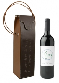 Mocha Brown Wine Bottle Tote Bag Carrier with Strap