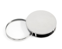 Polished Round Silver Office Paper Weight Magnify Glass