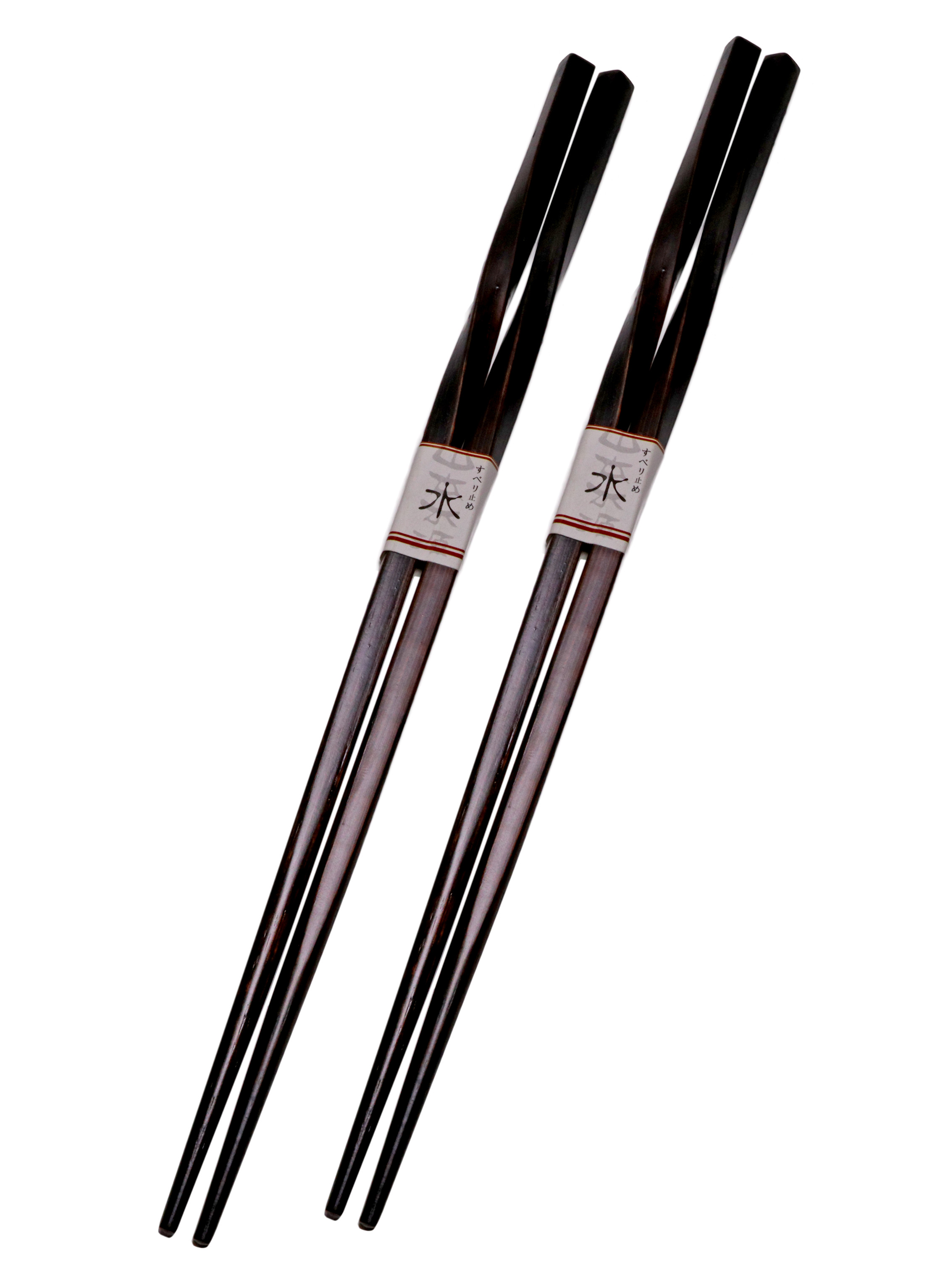 Engraved Fine Dining Twisted Dark Brown Wood Chopsticks & Chopstick Bamboo  Box