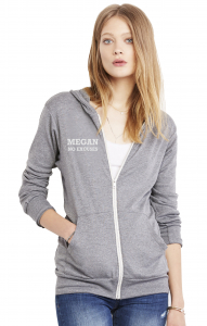 Unisex Grey Tri-Blend Full-Zip Lightweight Fitness Hoodie