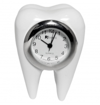 White Mini Dental Tooth Desk Clock