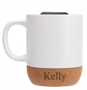 14 oz Spill-Proof Ceramic Coffee Mug with Anti-Slip Cork Base
