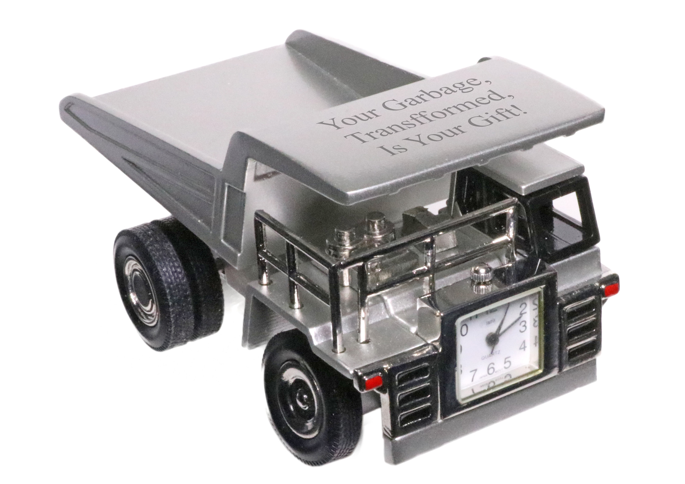 Custom Metal Alloy Mini Dump Truck Office Desk Clock