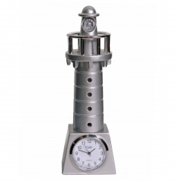 Custom Mini Silver Alloy Lighthouse Table Clock