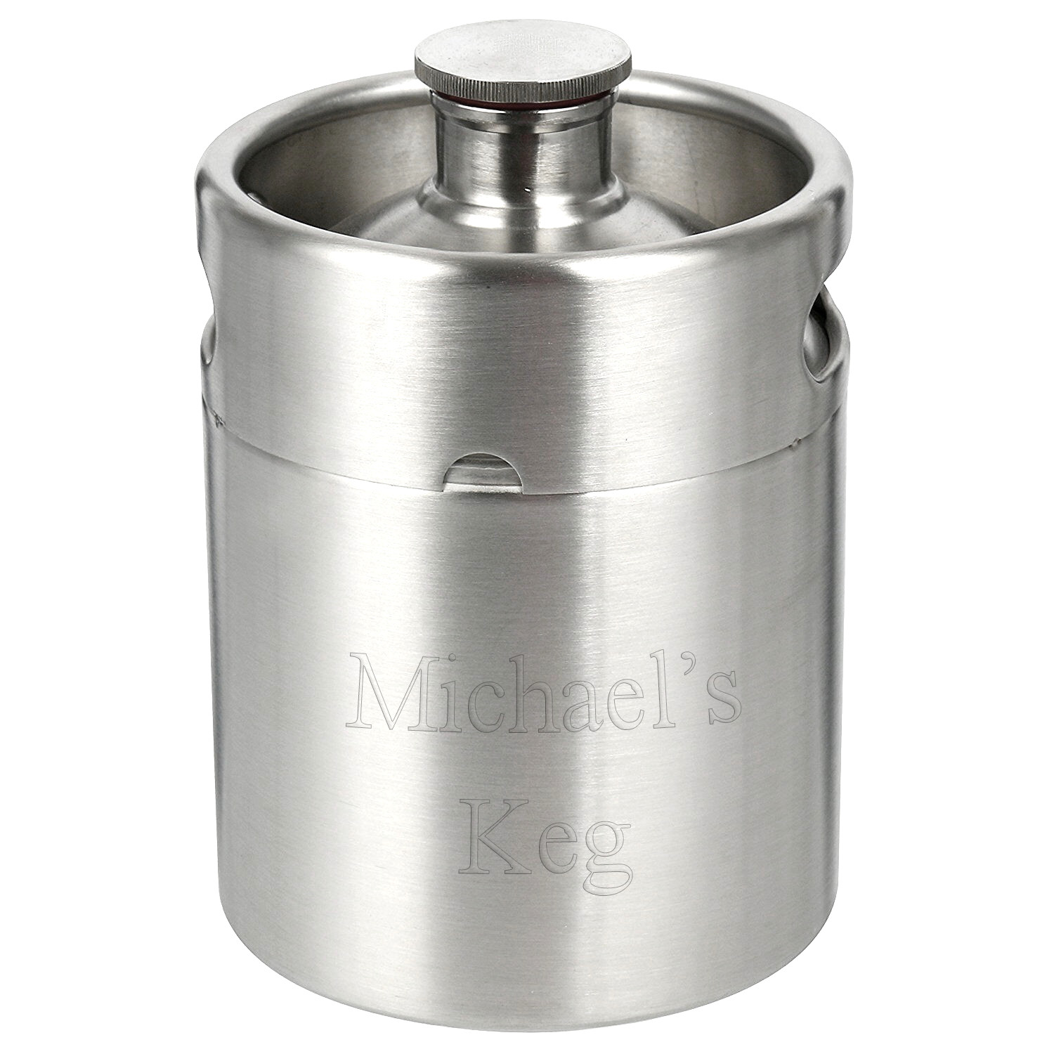 2L Beer Barrel Mini Keg Style Growler Stainless Steel Beer Supplies Holds Beer Double Handles for Home Camping Picnic 
