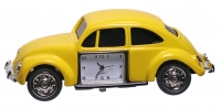 Custom Metal Alloy Mini Yellow Classic Car Desk Clock
