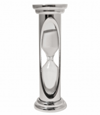 Silver Polished Finished Mini Hourglass Sand Timer (3 Minutes)