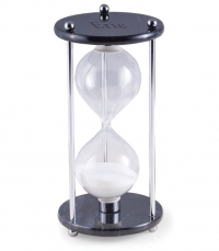 Elegant Black Marble Hourglass Sand Timer with Metal Rods (60 Minutes)