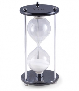 One-Hour Black Marble Glass Sand Timer