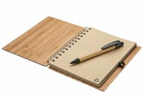 Personalized Natural Bamboo Spiral Notebook and Pen