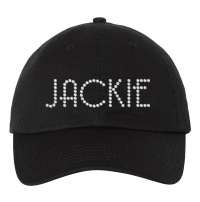 Personalized Black Washed Denim Rhinestones Baseball Sports Cap Adjustable Buckle