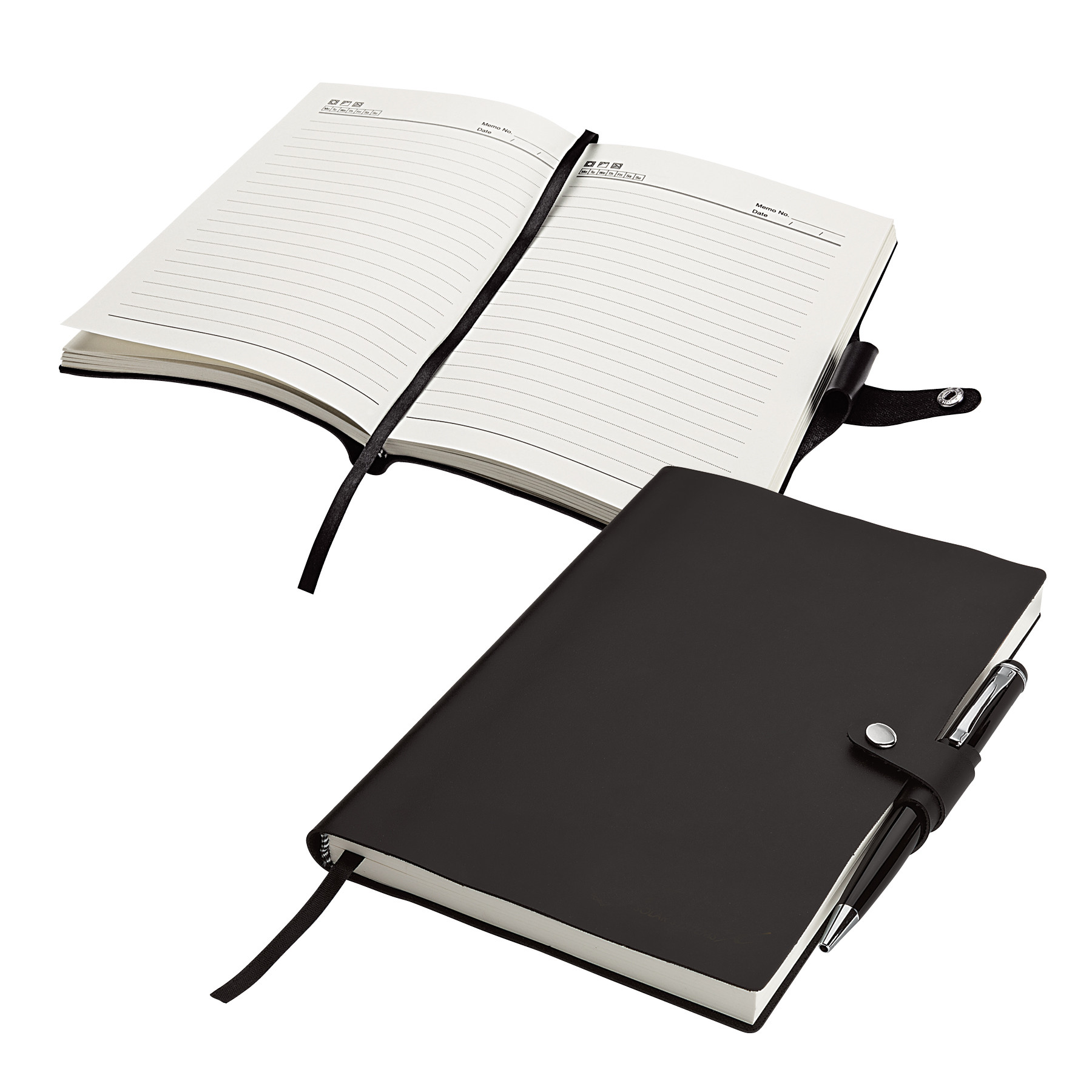 Black Executive Snap Closure Journal & Office Pen