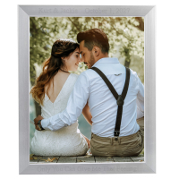 8" x 10" Personalized Silver Lightweight Brush Aluminum Picture Frame
