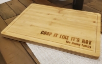 Personalized Bamboo Wood Cutting Board with Built In Dripping Grooves