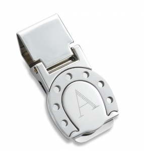 Lucky Silver Horseshoe Money Clip