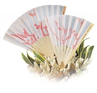 Decorative Beach Coral Bamboo Wedding Fan