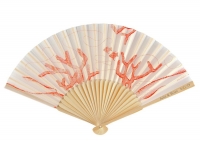 Decorative Beach Coral Bamboo Wedding Fan