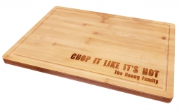 Personalized Bamboo Wood Cutting Board with Built In Dripping Grooves