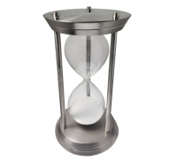 Large Silver Brushed Metal Hourglass Sand Timer with Metal Rods (60 Minutes)